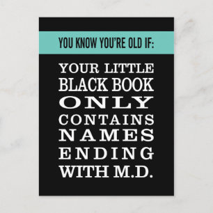 Carte Postale Vieillir : Le Livre Noir n'a que des médecins