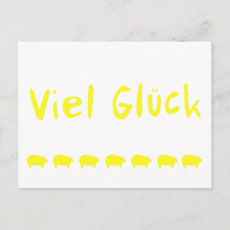 Carte Postale Viel Glück und 7 Schweinchen