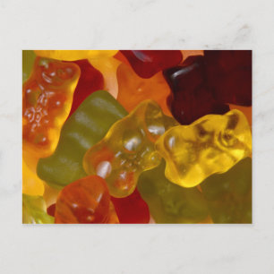 Carte Postale Viele bunte Gummibärchen