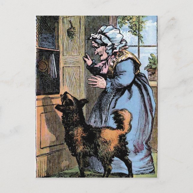 Carte Postale Vielle mère Hubbard et son chien (Devant)