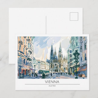Carte Postale Vienne Autriche Art de Voyage Vintage