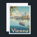 Carte Postale Vienne Autriche Illustration Vintage voyage d'art<br><div class="desc">Vienne Autriche Art Vintage illustration du lieu de voyage</div>