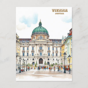 Carte Postale Vienne Autriche peinture aquarelle