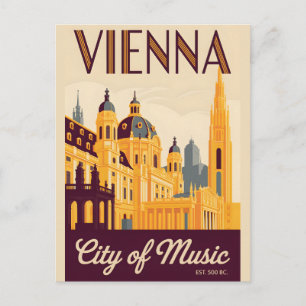Carte Postale Vienne Autriche Rétro Ciel Urbain Voyage