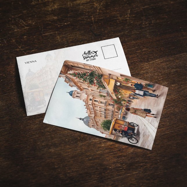 Carte postale Vienne Autriche Watercolor (Créateur téléchargé)