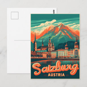 Carte Postale Vienne vintage capitale salzburg ligne d'horizon