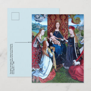 Carte Postale Vierge à l'Enfant avec 3 Saints (détail; M 070)