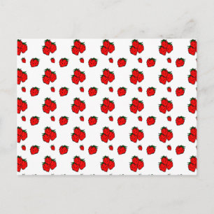 Carte postale vierge à motif de fraise rouge