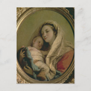 Carte Postale Vierge avec enfant dormant, années 1780