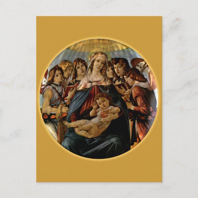 Carte Postale Vierge de la grenade - Botticelli (Devant)