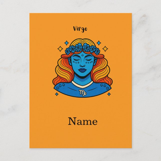 Carte Postale Vierge Déesse Céleste - Art du Zodiaque Esthétique (Devant)
