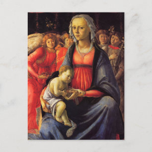 Carte Postale Vierge & Enfant et cinq anges de Botticelli Postc