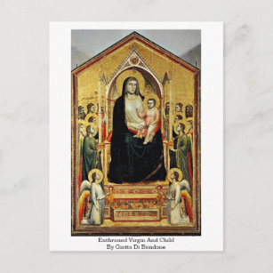 Carte Postale Vierge Enthronée Et Enfant Par Giotto Di Bondone