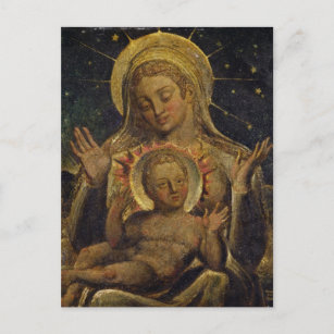 Carte Postale Vierge et enfant, 1825 (température sur panneau)