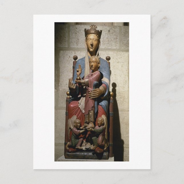 Carte Postale Vierge et enfant (bois polychrome) (Devant)