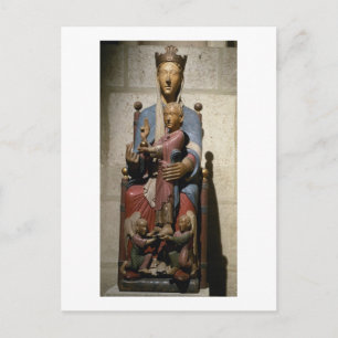 Carte Postale Vierge et enfant (bois polychrome)