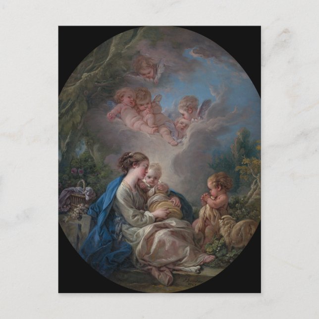 Carte Postale Vierge et Enfant - François Boucher (Devant)