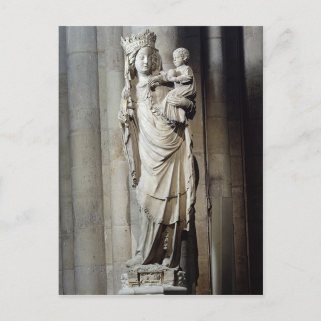 Carte Postale Vierge et Enfant, Notre-Dame de Paris (Devant)