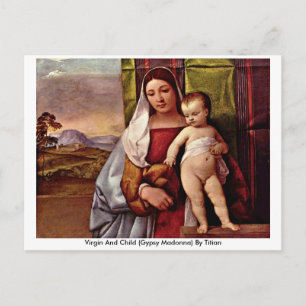 Carte Postale Vierge et enfant (Vierge Tsigane) Par Titien