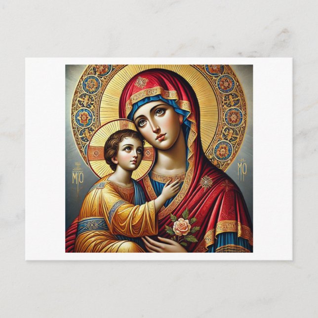 Carte Postale Vierge Marie avec l'enfant Jésus-Christ (Devant)