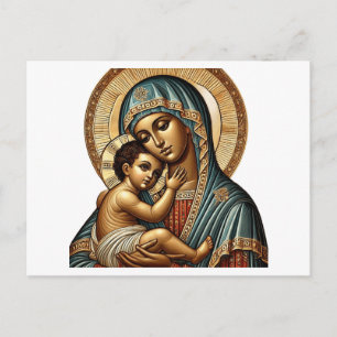 Carte Postale Vierge Marie avec l'enfant Jésus-Christ