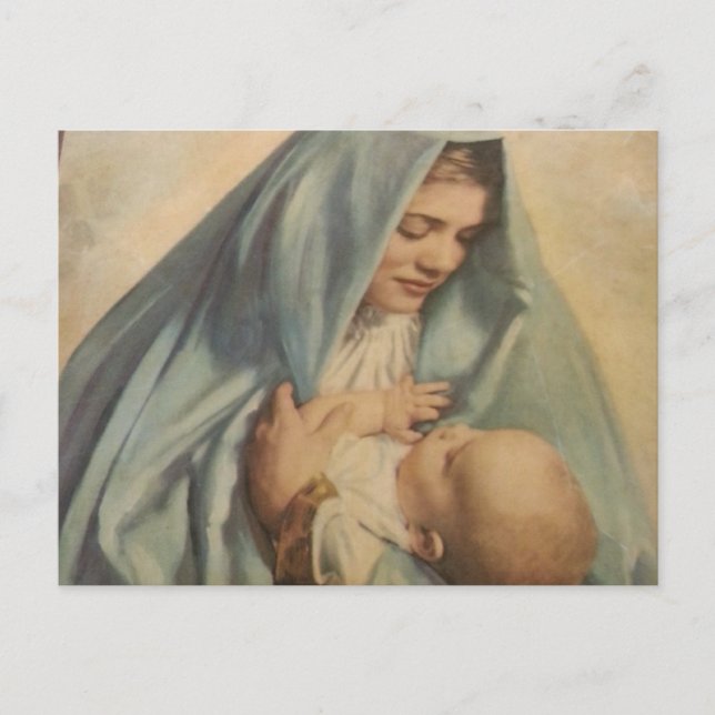 Carte postale Vierge Marie et Bébé Jésus (Devant)
