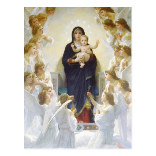 Carte Postale Vierge Marie Et Jesus Aux Anges Zazzle Fr