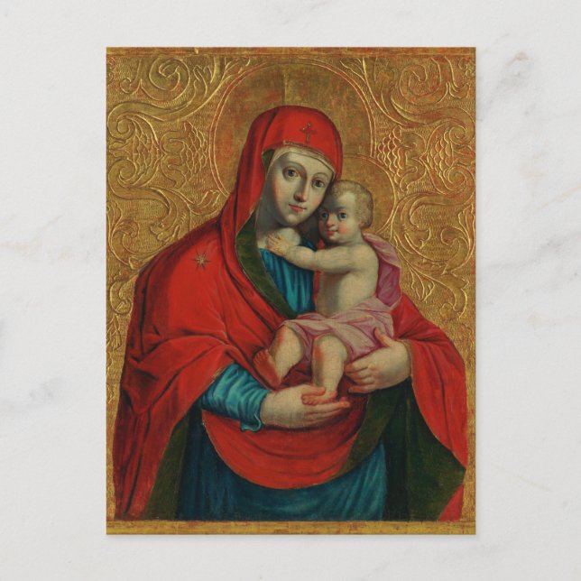 Carte Postale Vierge Marie et Jésus enfant par Jan Rombauer (Devant)