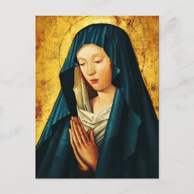 Carte Postale Vierge Marie Hodegetria Icône Byzantine Catholique (Devant)