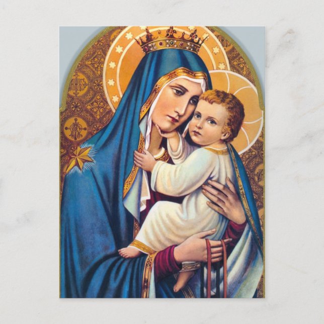 Carte Postale Vierge Marie Jésus Messe catholique Offre (Devant)