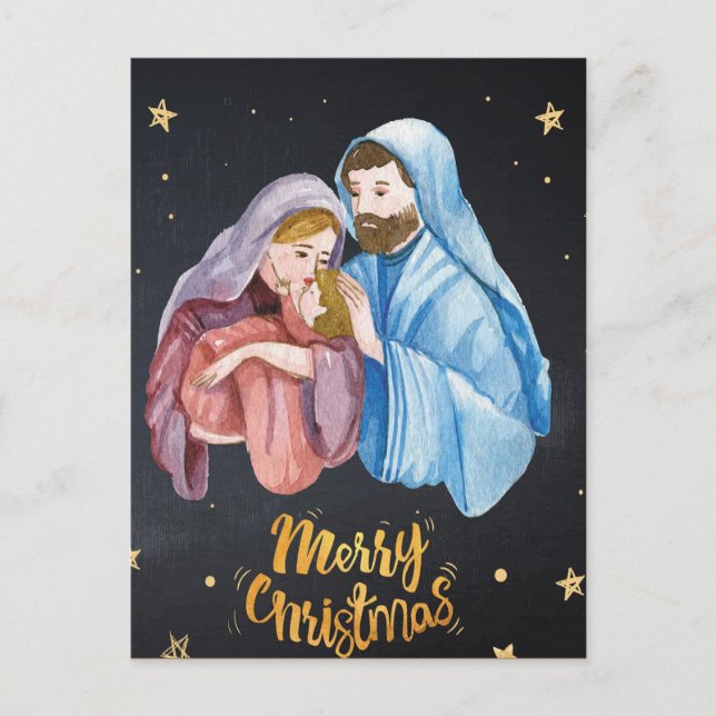 Carte Postale Vierge Marie Noël de la Nativité Jésus (Devant)