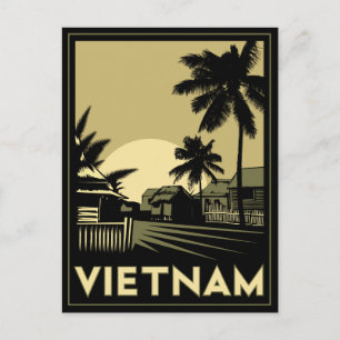 Carte Postale vietnam asie du sud-est art déco rétro voyage