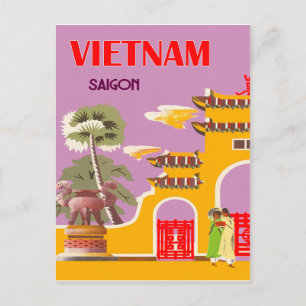 Carte Postale Vietnam, Saigon, ville, voyage vintage