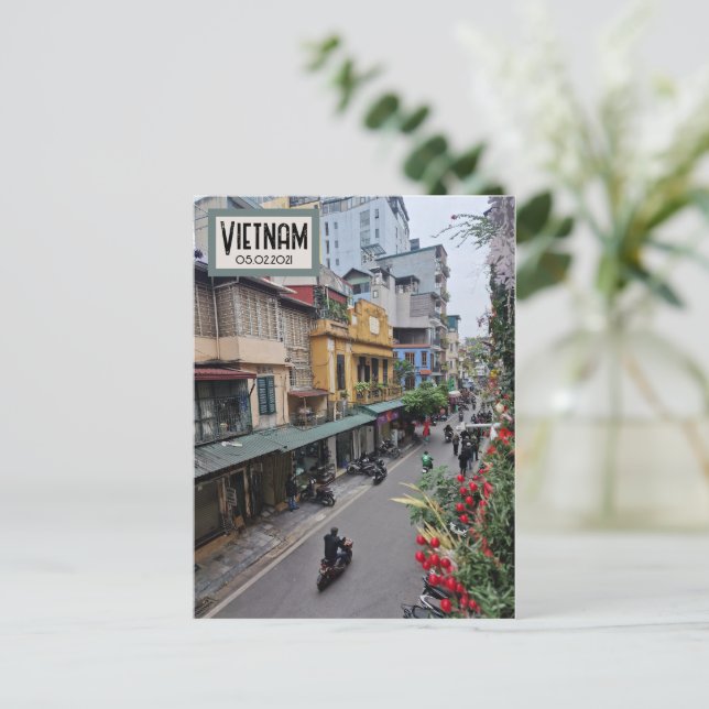 Carte postale Vietnam Street Life, date personnali (Debout devant)