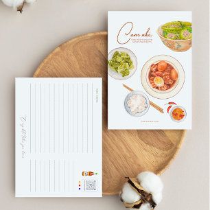 Carte postale vietnamienne de repas maison