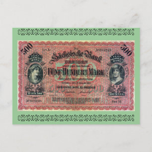 Carte Postale Vieux argent : 500 Mark allemand