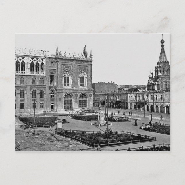 Carte Postale Vieux Bakou (1925) - Ismailiyye - Aleksandr Nevski (Devant)