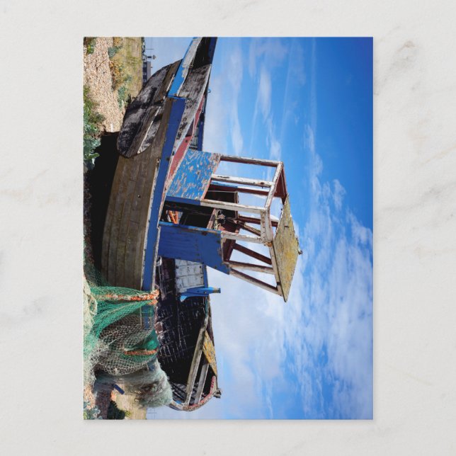 Carte Postale Vieux bateau de pêche. (Devant)