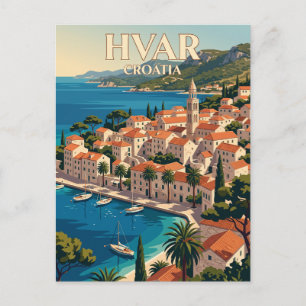 Carte Postale Vieux bourg de Hvar Croatie