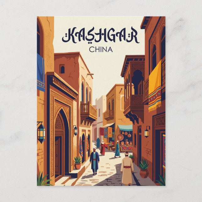 Carte Postale Vieux bourg de Kachgar Chine (Devant)