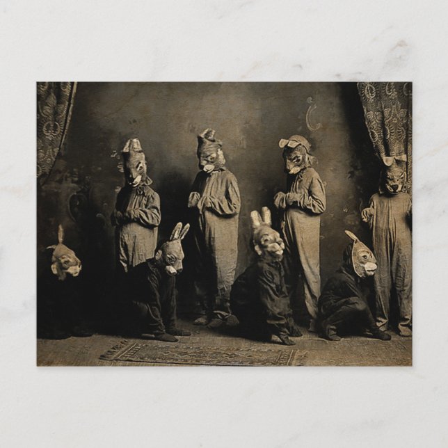 Carte postale Vieux Bunny Pâques Déplaisant (Devant)