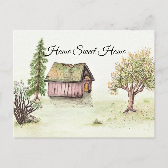 Carte Postale Vieux Cabine (Aquarelle Home Sweet Home Collection (Devant)