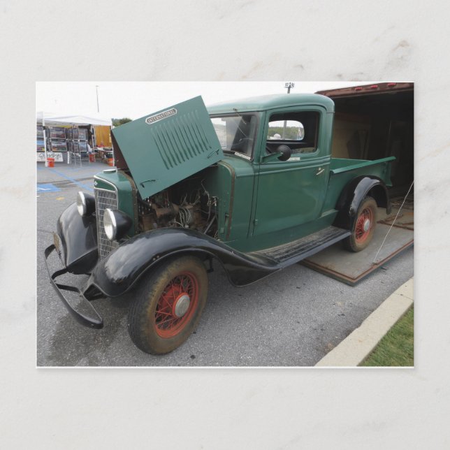 Carte Postale Vieux camion vert (Devant)
