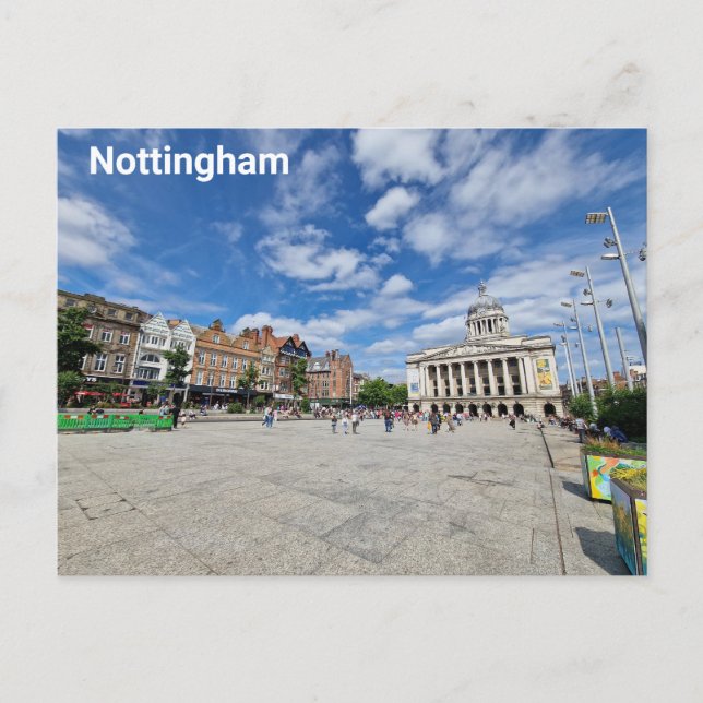 Carte Postale Vieux Carré de marché, Nottingham (Devant)