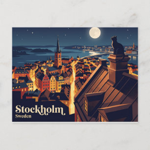 Carte Postale Vieux centre de Stockholm en Suède