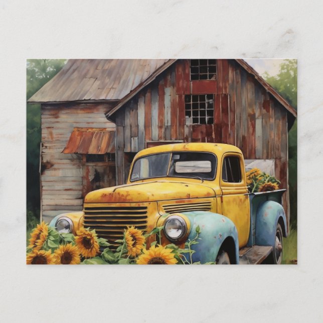 Carte Postale Vieux décor de camion (Devant)