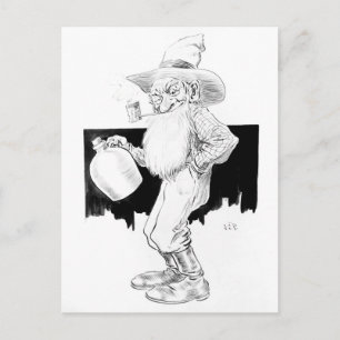 Carte Postale Vieux fermier avec lune (foudre blanche)