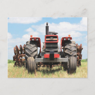 Carte Postale Vieux Grand Tracteur Assis Idle Le Jour Agréable