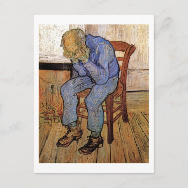 Carte Postale Vieux homme à Sorrow Van Gogh Art (Devant)