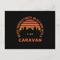 Vieux Homme Avec Caravane Drôle Caravane